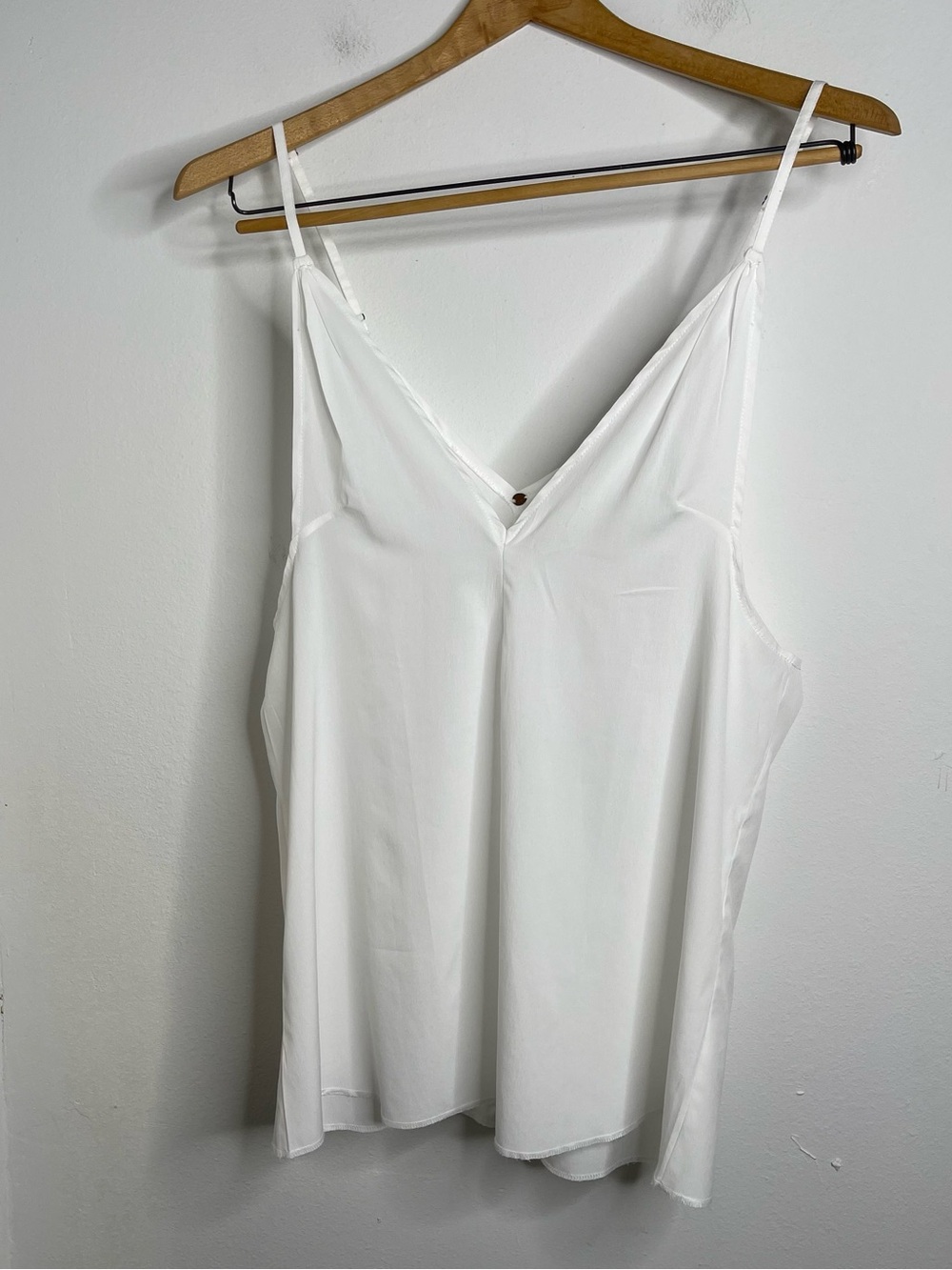 Free People FP One White Slip Cami Tunic Dress L Made in India Sheer Deep V Neck - Picture 7 of 16